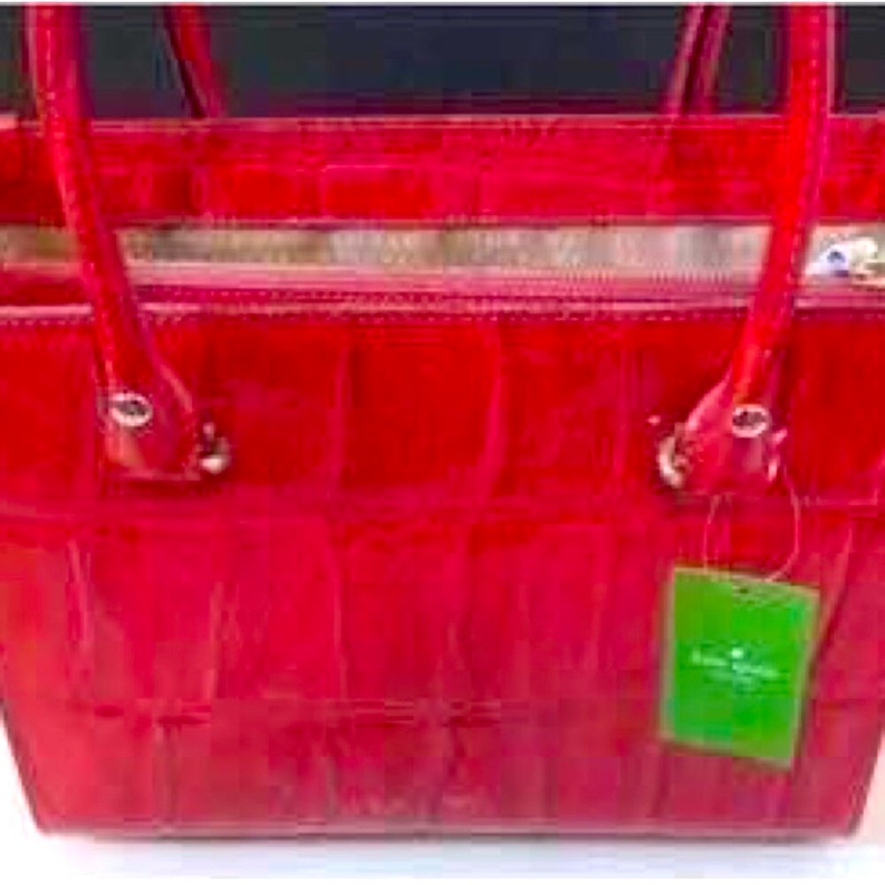 New with Tags Kate Spade Knightsbridge Quinn Croco Tote in Red